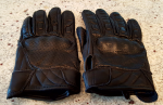 Milwaukee Men's Perforated Black Motorcycle Leather Gloves