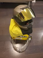 Scorpion EXO-R420 Helmet with visor and headsets