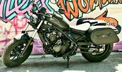 Honda Rebel 500 Warrior Shock Cutout Large Motorcycle Saddlebags